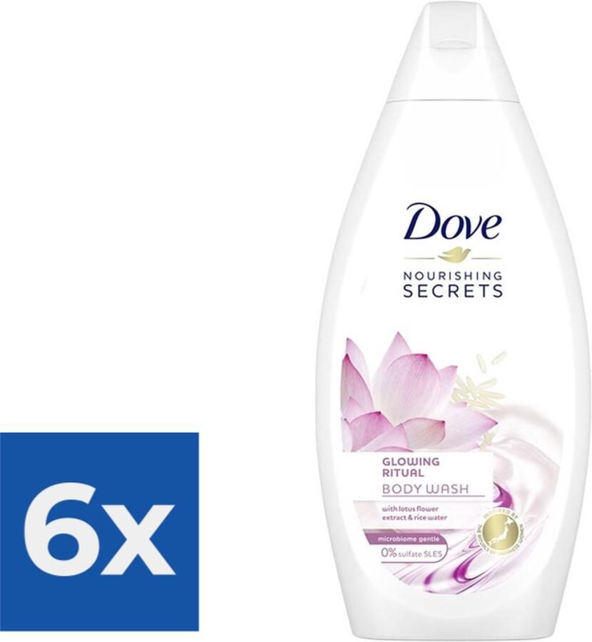 Dove Douchegel Glowing Ritual Lotusbloem 500ml Voordeelverpakking 6 stuks