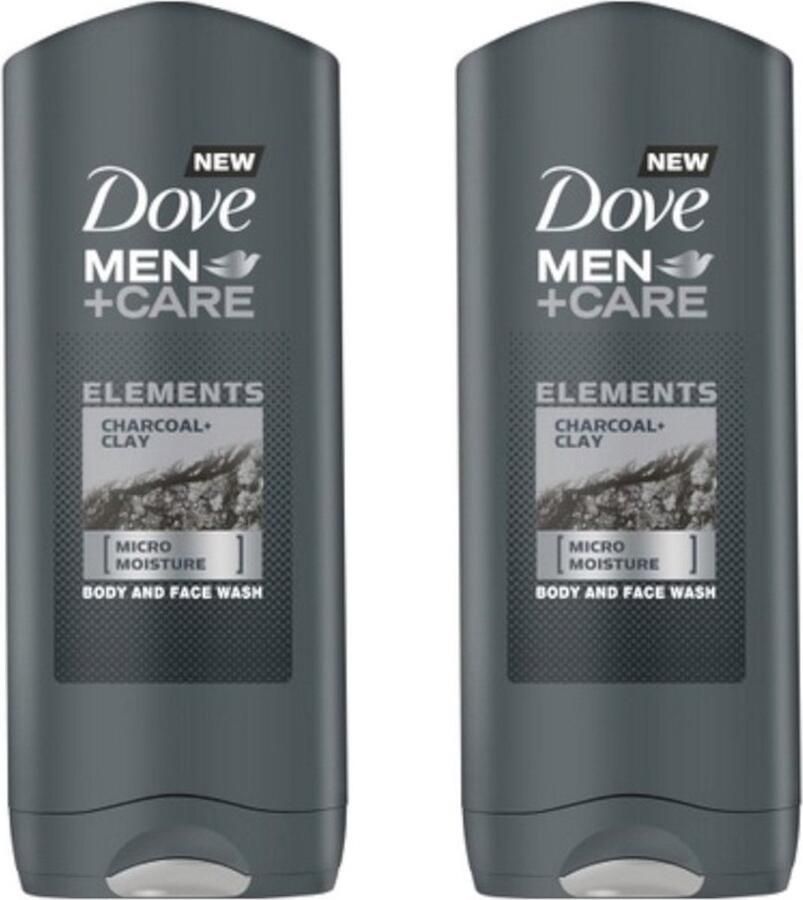 Dove Douchegel Men Care Elements Charcoal & Clay 2 x 400 ml