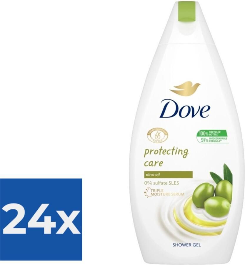 Dove shower gel protecting care olive oil 500ml Voordeelverpakking 24 stuks