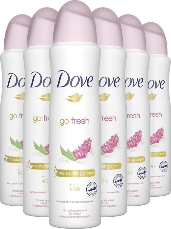 Dove Go Fresh Anti-transpirant Deodorant Pomegranate 6 x 150 ml Voordeelverpakking