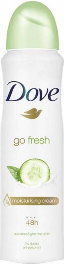 Dove Go Fresh Cucumber Deodorant Spray Anti-transpirant Deodorant Spray voor Vrouwen Mild Alcoholvrij 150ml 1 stuk