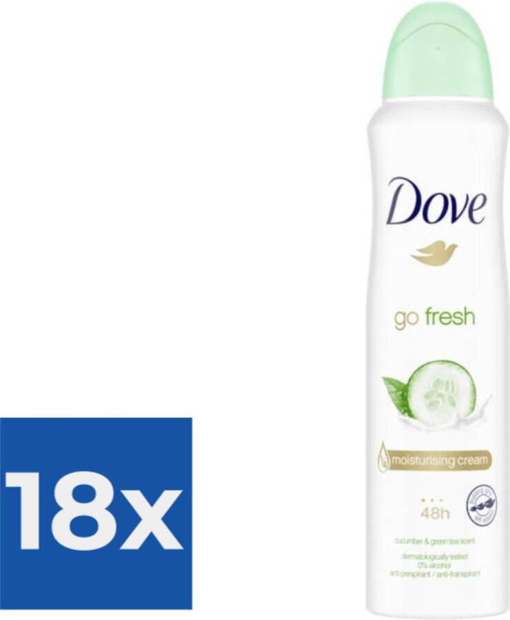 Dove Go Fresh Cucumber Deodorant Spray Voordeelverpakking 18 stuks