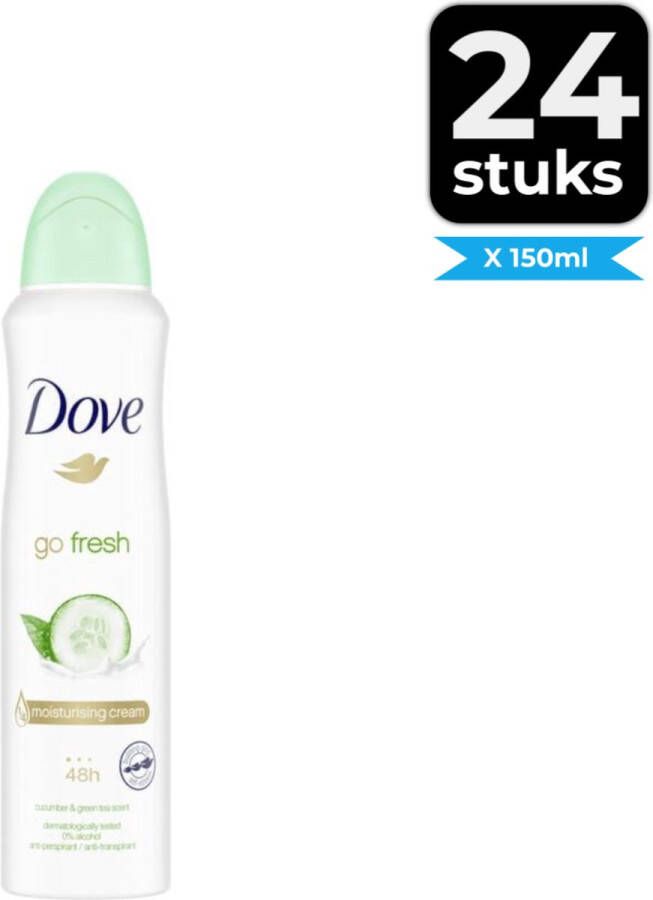 Dove Go Fresh Cucumber Deodorant Spray Voordeelverpakking 24 stuks