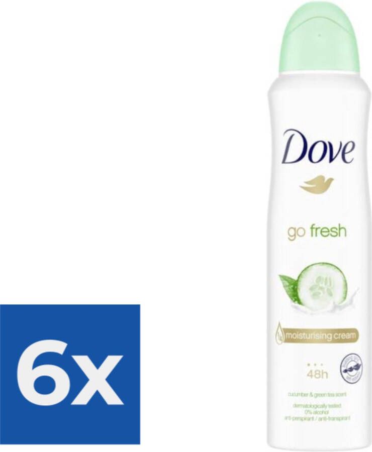 Dove Go Fresh Cucumber Deodorant Spray Voordeelverpakking 6 stuks