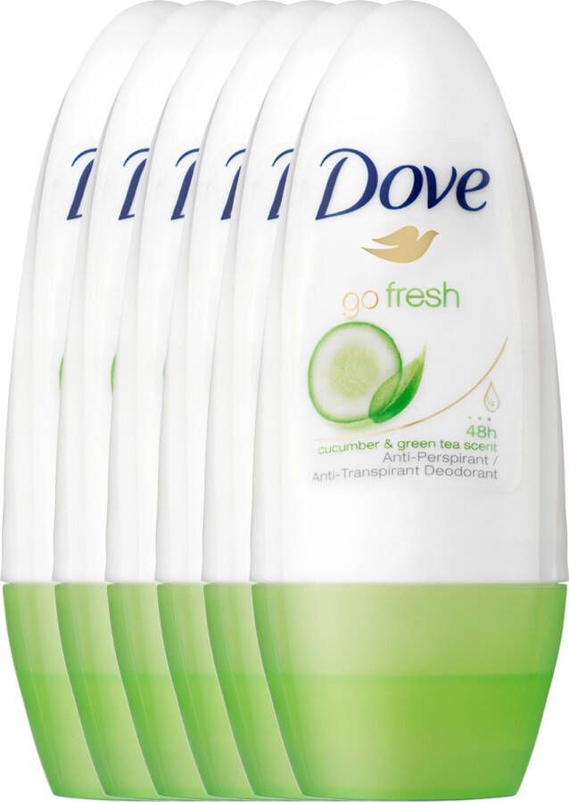 Dove Go Fresh Cucumber & Green Tea Women 6 x 50 ml Deodorant Roller Voordeelverpakking