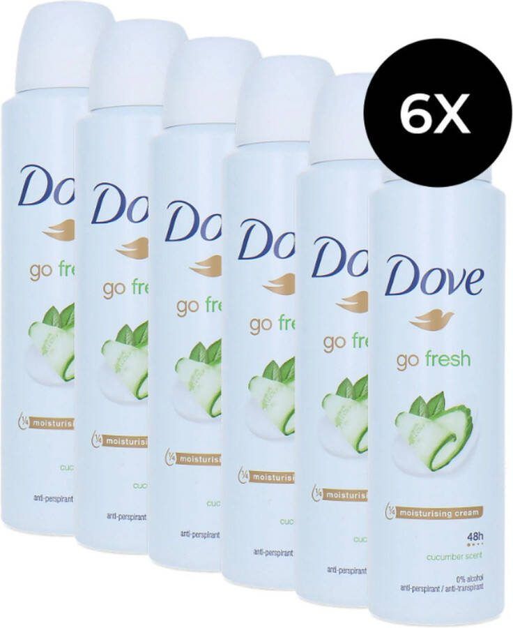 Dove Go Fresh Deodorant Spray Cucumber Scent 6 x 150 ml