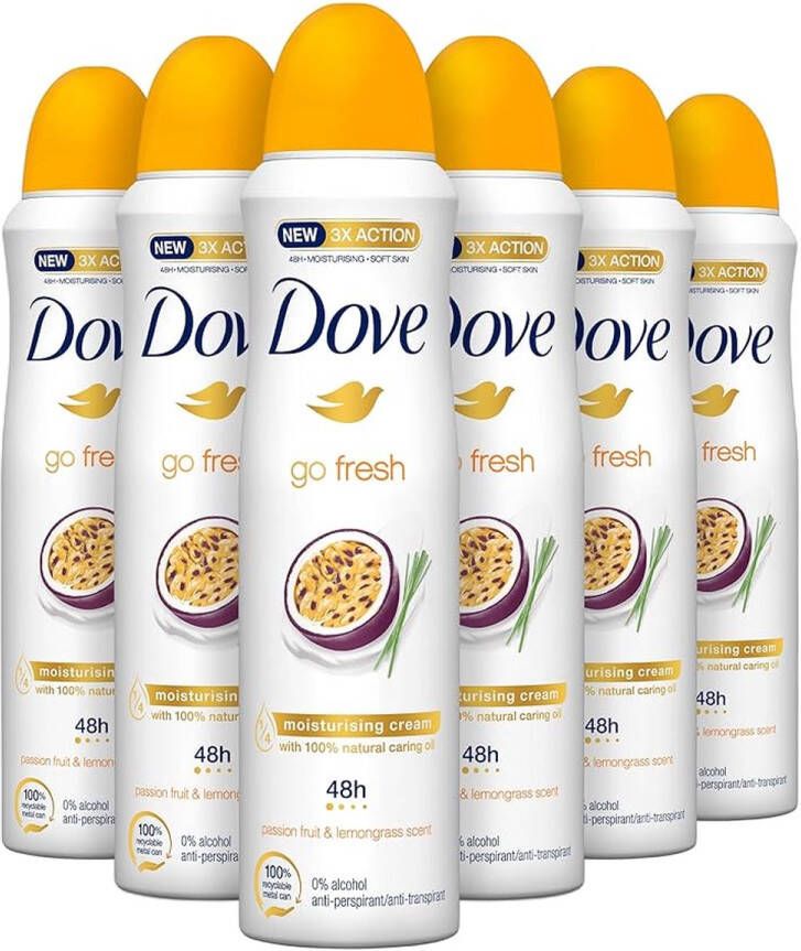 Dove Go Fresh Deodorant Spray Passion Fruit & Lemongrass 6 x 250 ml
