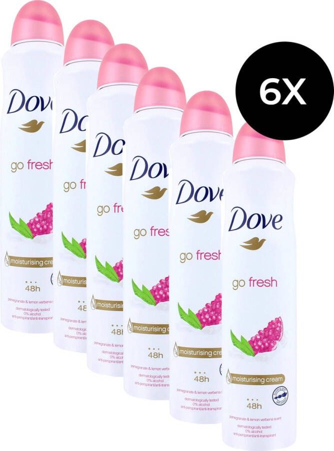 Dove Go Fresh Deodorant Spray Pomegranate And Lemon Verbena 6 x 250 ml