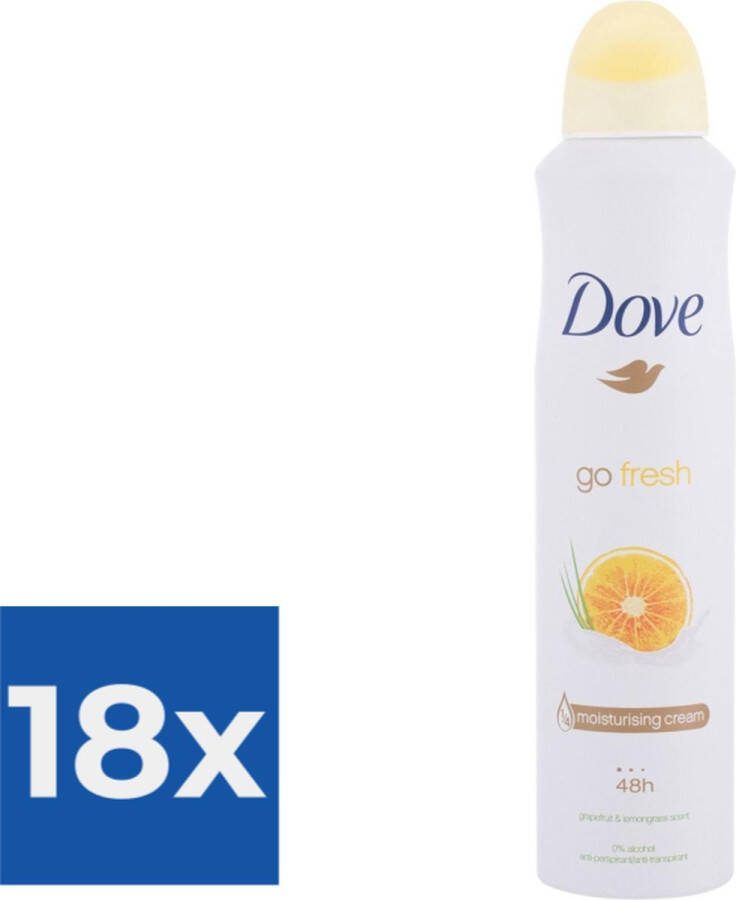Dove Go Fresh Deospray Grapefruit 150 ml. Voordeelverpakking 18 stuks