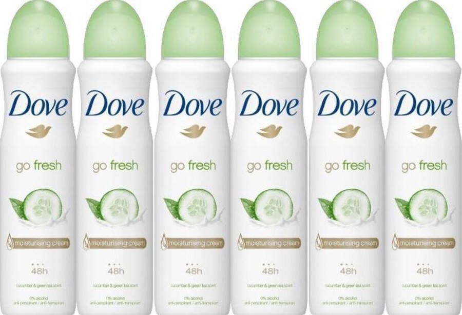 Dove Go Fresh Komkommer Deodorant Spray Deodorant 6x 150 ml Voordeelverpakking