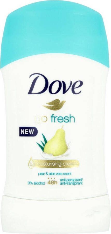 Dove Go Fresh Pear & Aloe Vera Deodorant Deo Stick 0% Alcohol Verzorgende Formule 48 uur Anti Perspirant Anti Transpirant met Hydraterende Creme Anti Zweet Bescherming