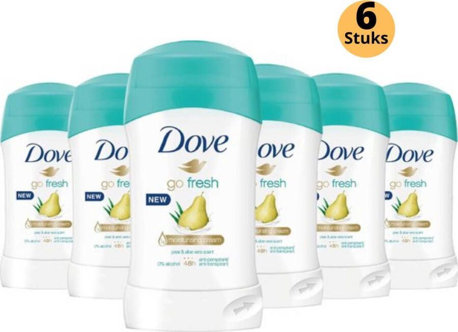 Dove Go Fresh Pear & Aloe Vera Deodorant Stick Anti Transpirant Deo Stick met 0% Alcohol 48 Uur Zweetbescherming Deodorant Vrouw