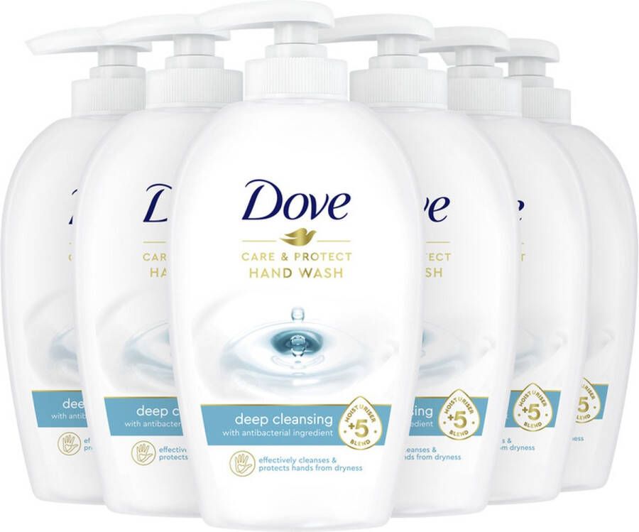 Dove Handzeep Care & Protect Deep Cleansing hydraterende zeep 6 x 250 ml Voordeelverpakking