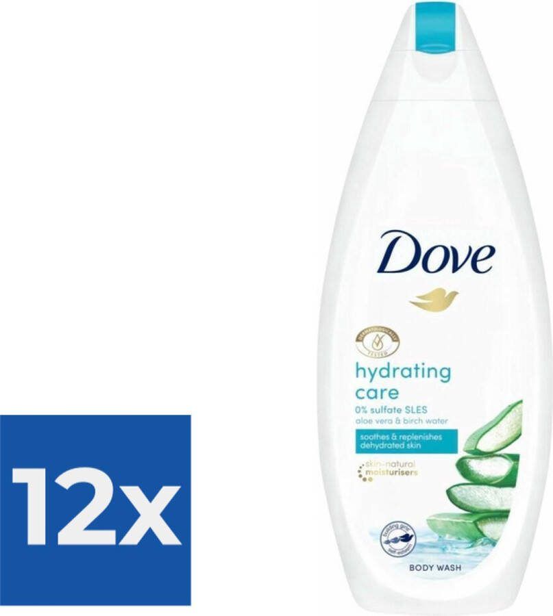 Dove Hydrating Care Douchegel 225 ml Voordeelverpakking 12 stuks