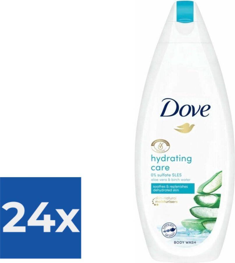 Dove Hydrating Care Douchegel 225 ml Voordeelverpakking 24 stuks
