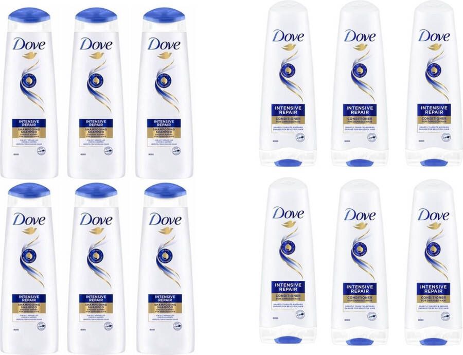Dove Intense Repair Shampoo 6 x 250ml & Conditioner 6 x 200ml Voordeelverpakking