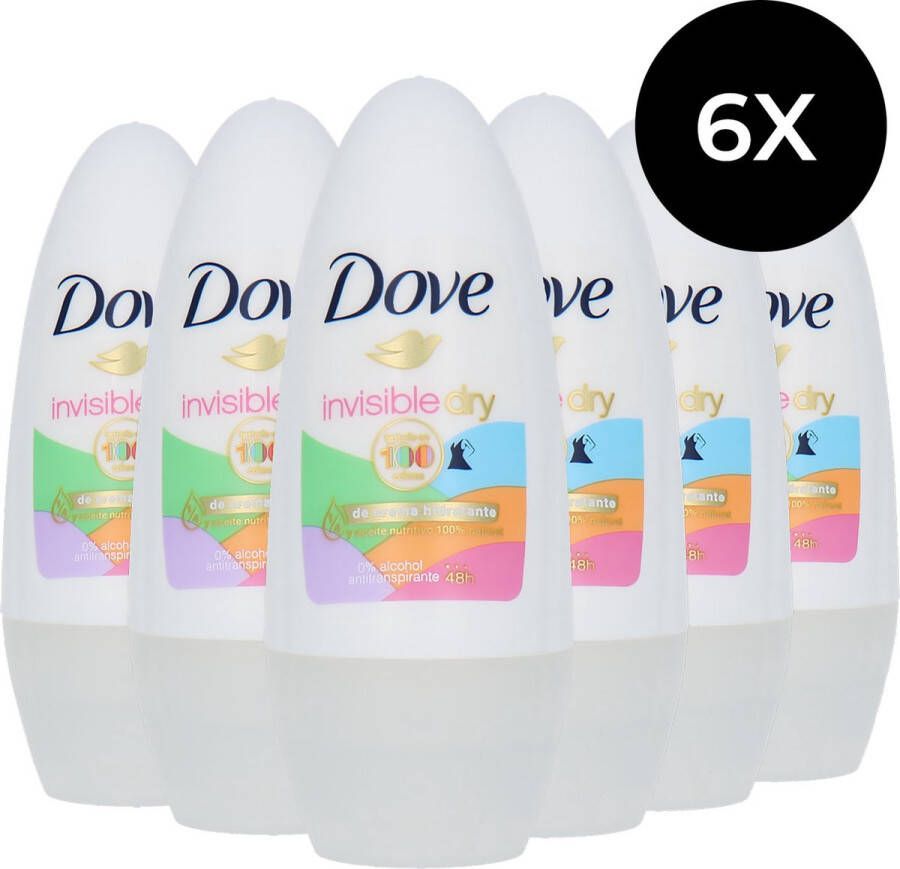 Dove Invisible Dry Deo Roller 6 x 50 ml