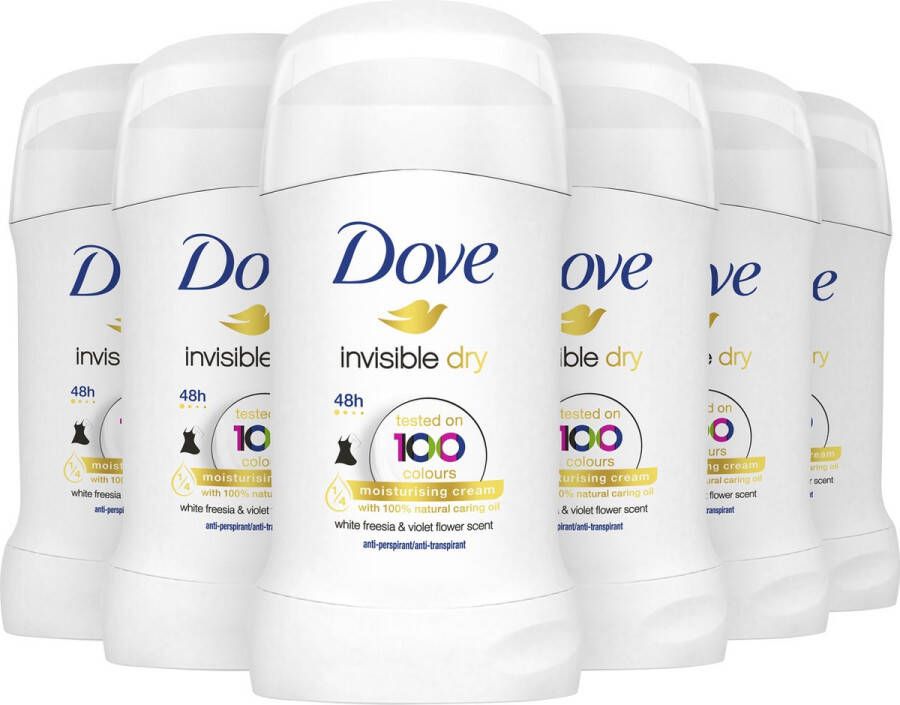 Dove Invisible Dry Deodorant Rollers 6 x 40ml Voordeelverpakking