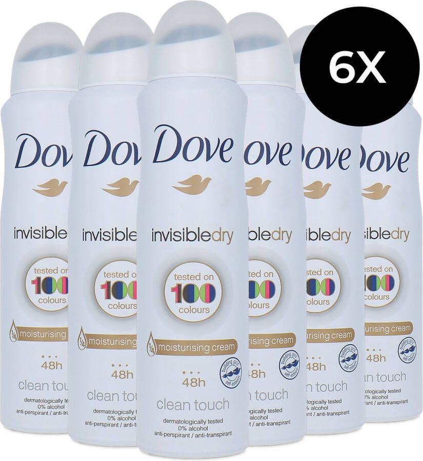 Dove Invisible Dry Deodorant Spray 150 ml (set van 6)