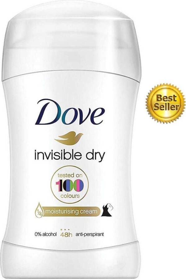 Dove Invisible Dry Deodorant Stick Anti Transpirant Deo Stick met 0% Alcohol 48 Uur Zweetbescherming Deodorant Vrouw 2-Pack