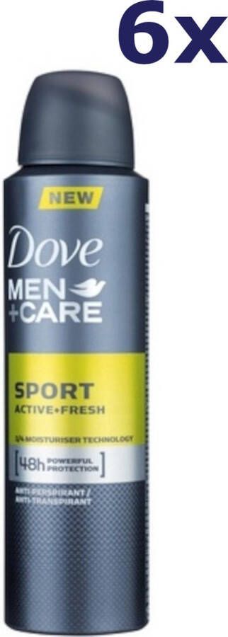 Dove Men + Care Active Fresh Sport Deodorant Spray 150 ml (set van 6)