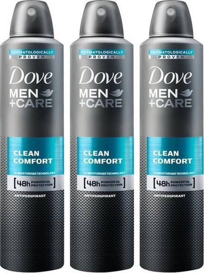 Dove Men+Care Dove Men + Care Deodorant Spray Clean Comfort Voordeelverpakking 3 x 150 ML