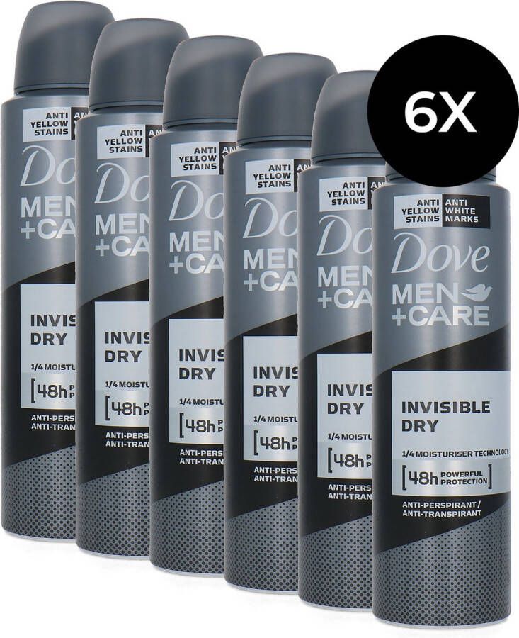 Dove Men + Care Invisible Dry Deodorant Spray 150 ml (set van 6)