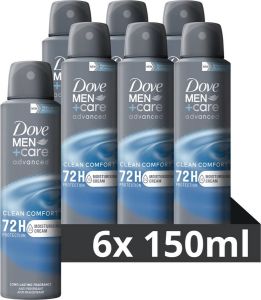 Dove Men+Care Advanced Clean Comfort Anti-Transpirant deodorant spray 6 x 150 ml voordeelverpakking