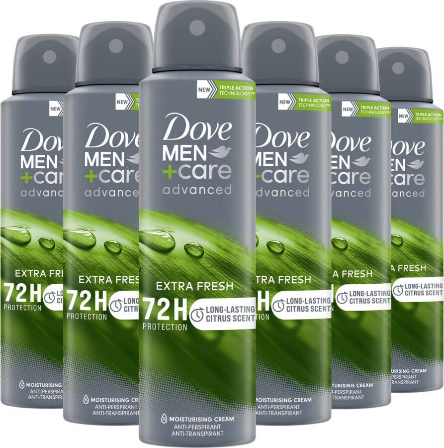Dove Men+Care Advanced Extra Fresh Anti-Transpirant Deodorant Spray 6 x 150 ml Voordeelverpakking