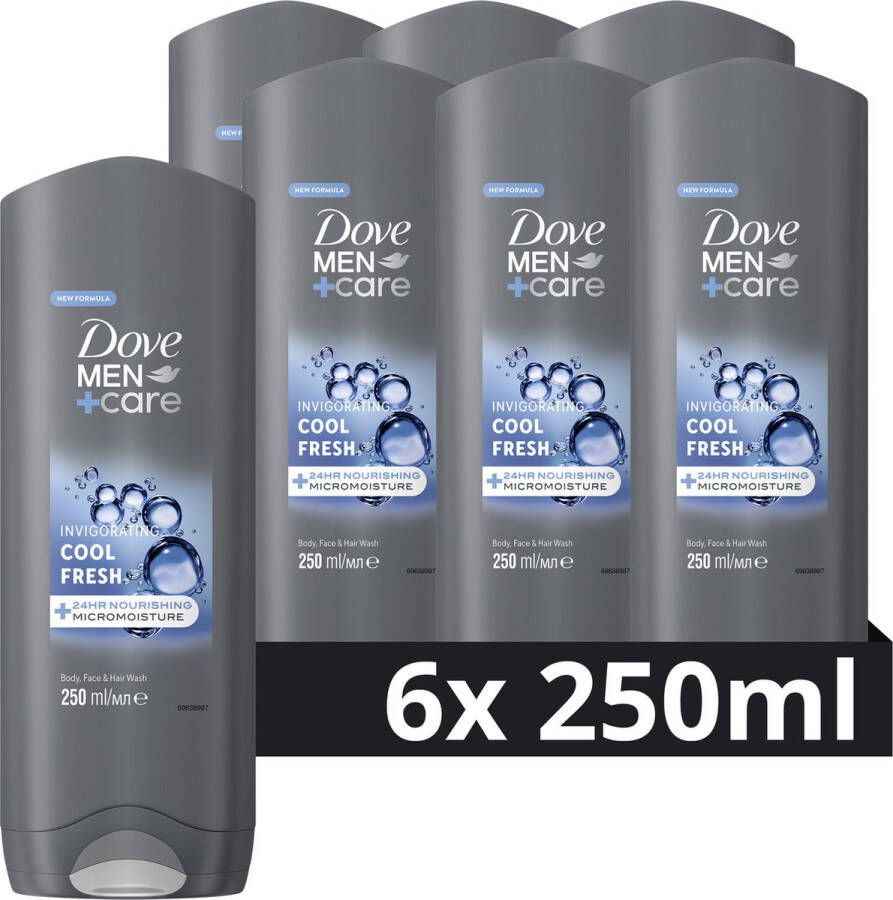 Dove Men+Care Cool Fresh 3-in-1 douchegel 6 x 250 ml voordeelverpakking