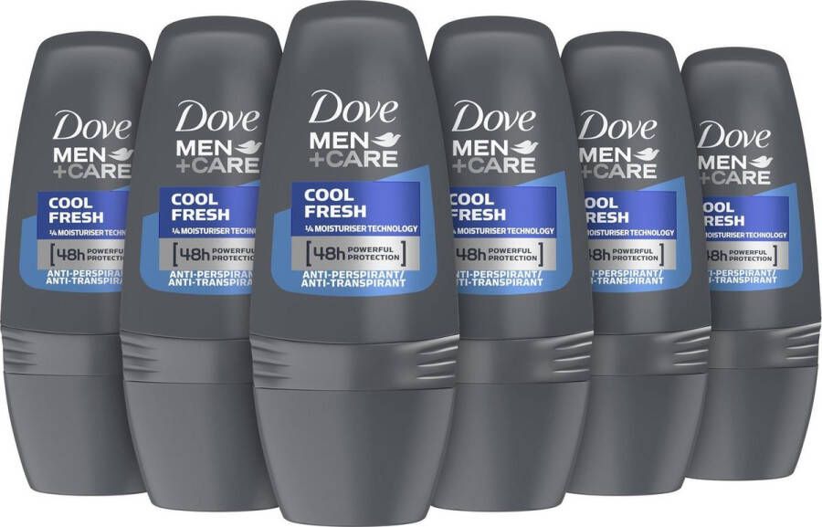 Dove Men+Care Anti-transpirant Deodorant Roller Cool Fresh met 1 4 hydraterende crème 6 x 50 ml