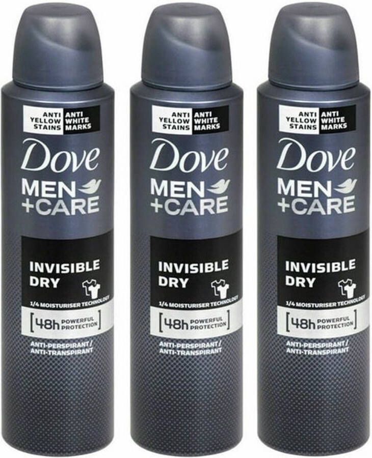 Dove Men+Care Dove Deodorant Deospray Men + Care Invisible Dry 150 mL Voordeelverpakking 3 stuks