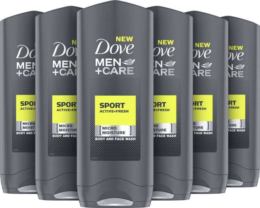 Dove Men+Care Sport Care Active+Fresh 3-in-1 douchegel 6 x 250 ml