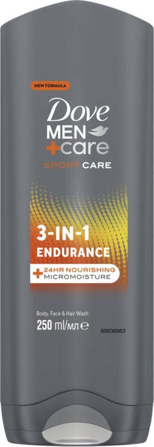 Dove Men+Care Sport Endurance+Comfort 3-in-1 Body Face & Hair Wash 250 ml