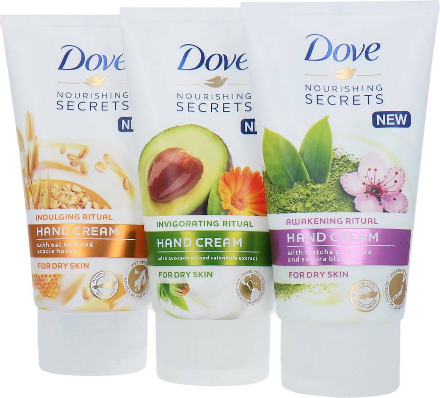 Dove Nourishing Secrets Hand Cream 3 x 75 ml Indulging-Awakening-Invigorating
