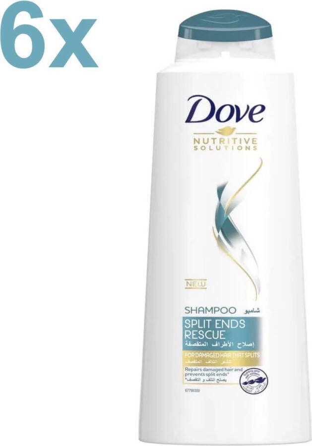Dove Nutritve Solutions Tegen gespleten haarpunten Shampoo 6x 600ml Voordeelverpakking