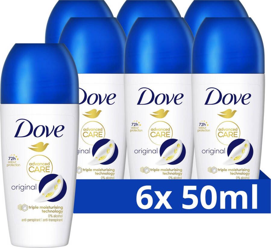 Dove Original Advanced Care Anti-Transpirant Roller 6 x 50 ml Voordeelverpakking