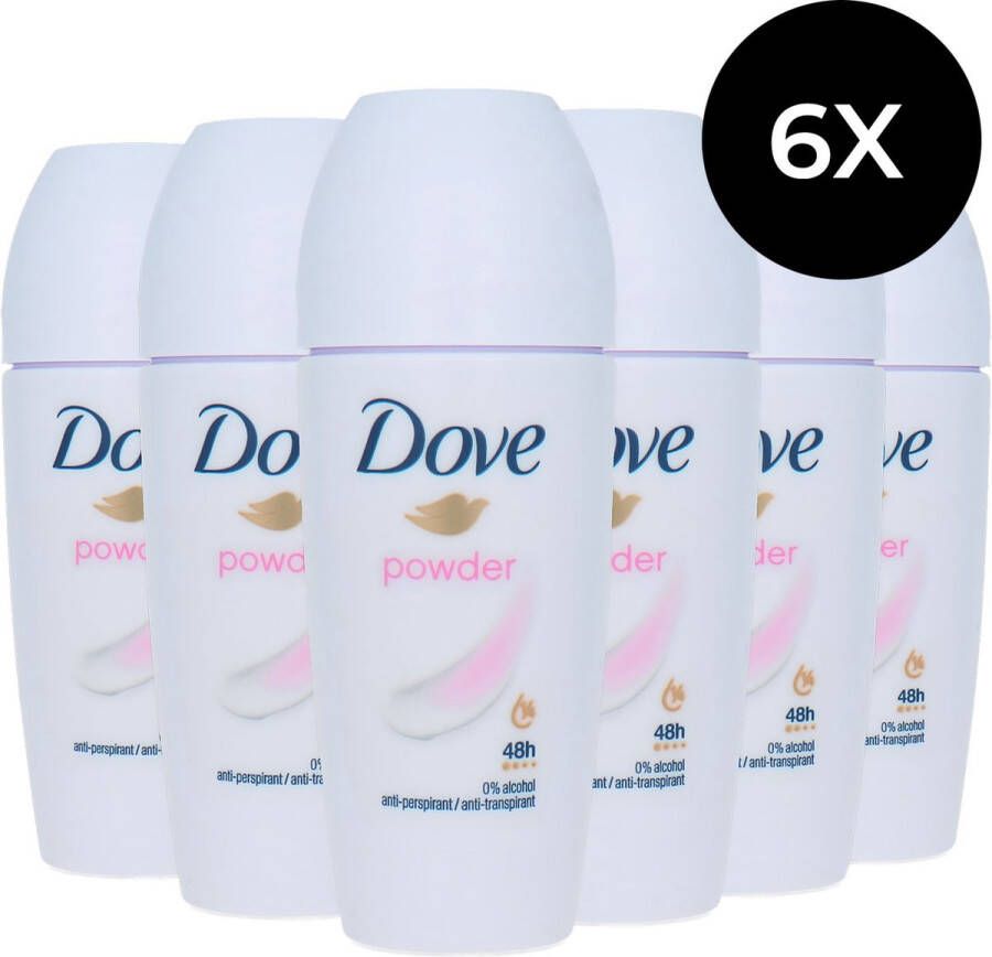 Dove Powder Deo Roller 6 x 50 ml