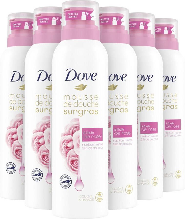 Dove Rose Oil Doucheschuim 6 x 200 ml Voordeelverpakking