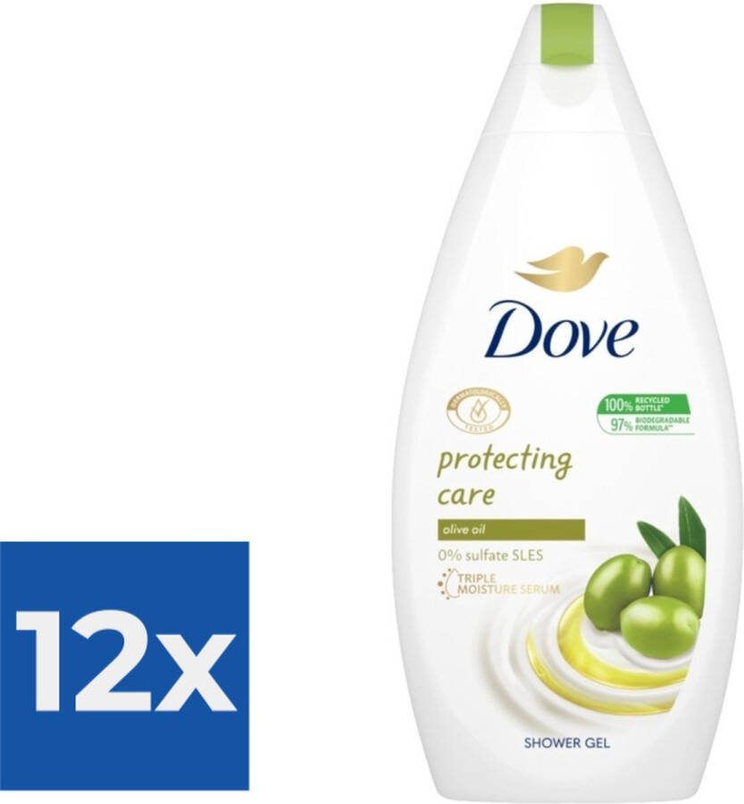 Dove shower gel protecting care olive oil 500ml Voordeelverpakking 12 stuks