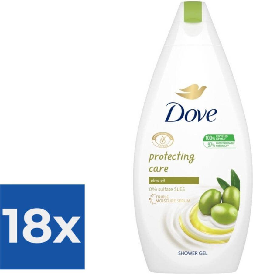 Dove shower gel protecting care olive oil 500ml Voordeelverpakking 18 stuks