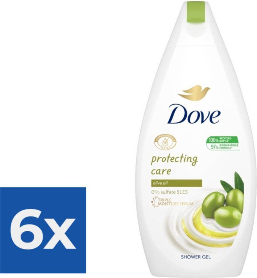 Dove shower gel protecting care olive oil 500ml Voordeelverpakking 6 stuks