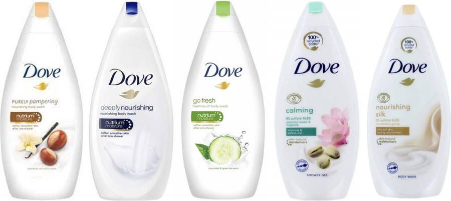 Dove XL Douchegel MIX Pakket Deeply Nourishing Go fresh Komkommer Sheabutter Vanille Magnolia Silk Glow