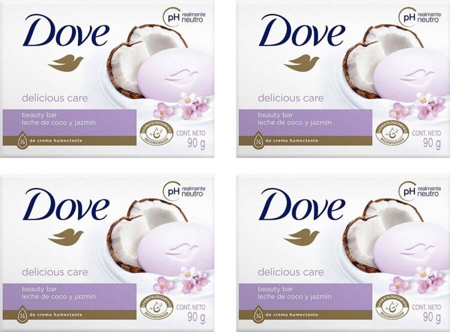 Dove Zeep Cocos & Jasmijnblaadjes 4 x 90 Gram