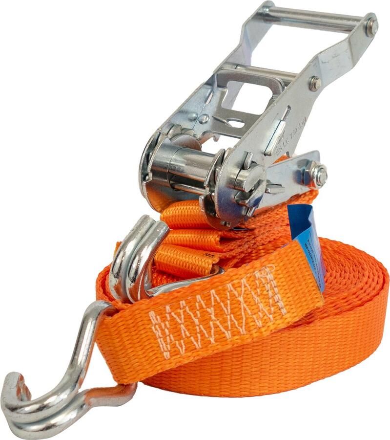 DPP Spanband 5 Meter 25 mm Sjorband Spanbanden Met Ratel Spandbanden Met Haak Spanbanden Autotransport Spanriem Bindriemen Oranje