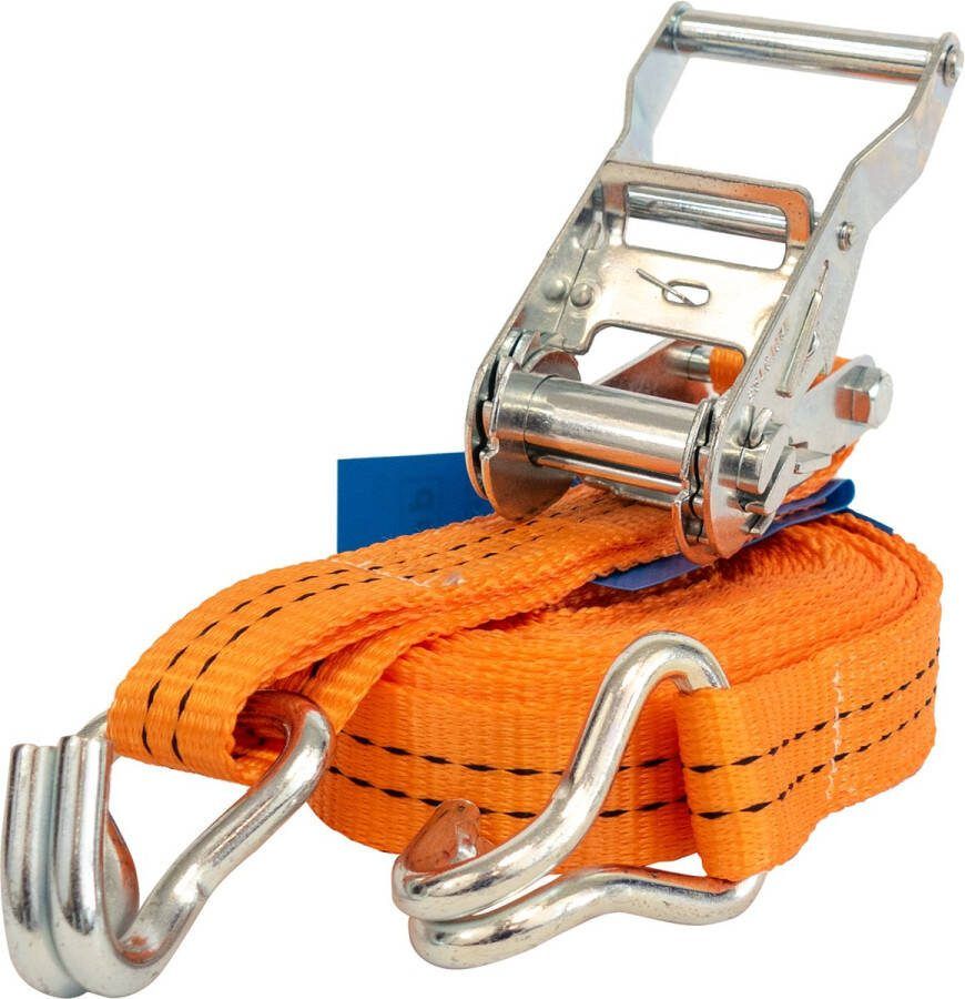DPP Spanband 6 Meter 35 mm Sjorband Spanbanden Met Ratel Spandbanden Met Haak Spanbanden Autotransport Spanriem Bindriemen Oranje