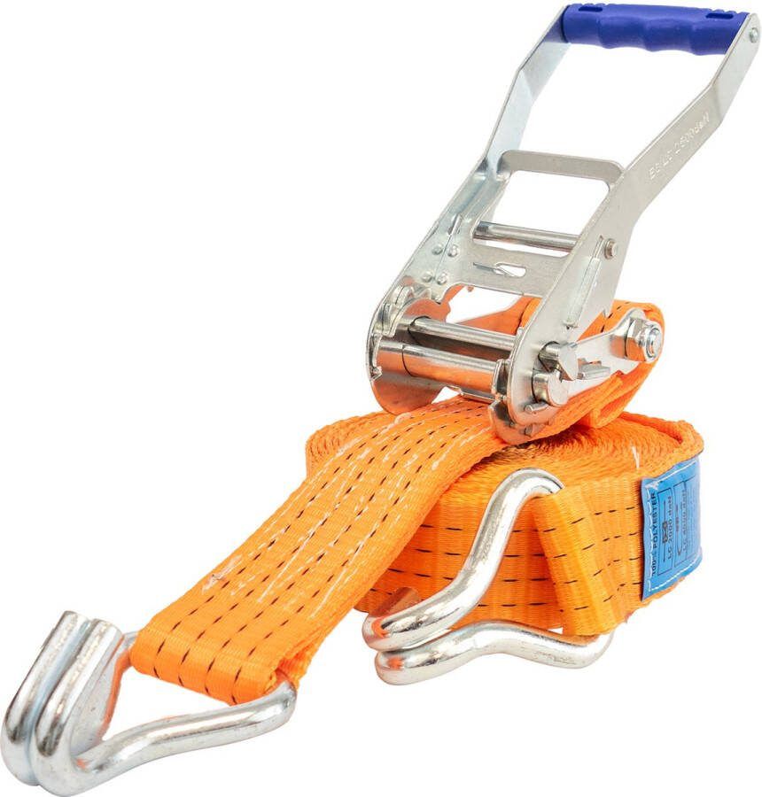DPP Spanband 9 Meter 50 mm Sjorband Spanbanden Met Ratel Spandbanden Met Haak Spanbanden Autotransport Spanriem Bindriemen Oranje