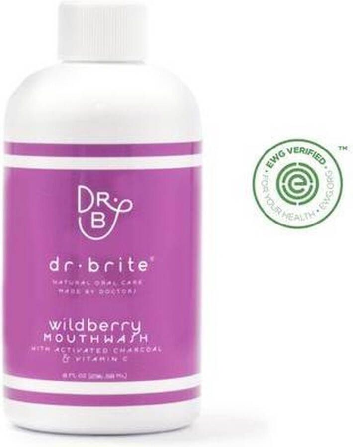 Dr. Brite Mouthwash Wildberry | Natuurlijk Mondwater | Geschikt voor kinderen | Alcoholvrij | Fluoridevrij | Vitamine C