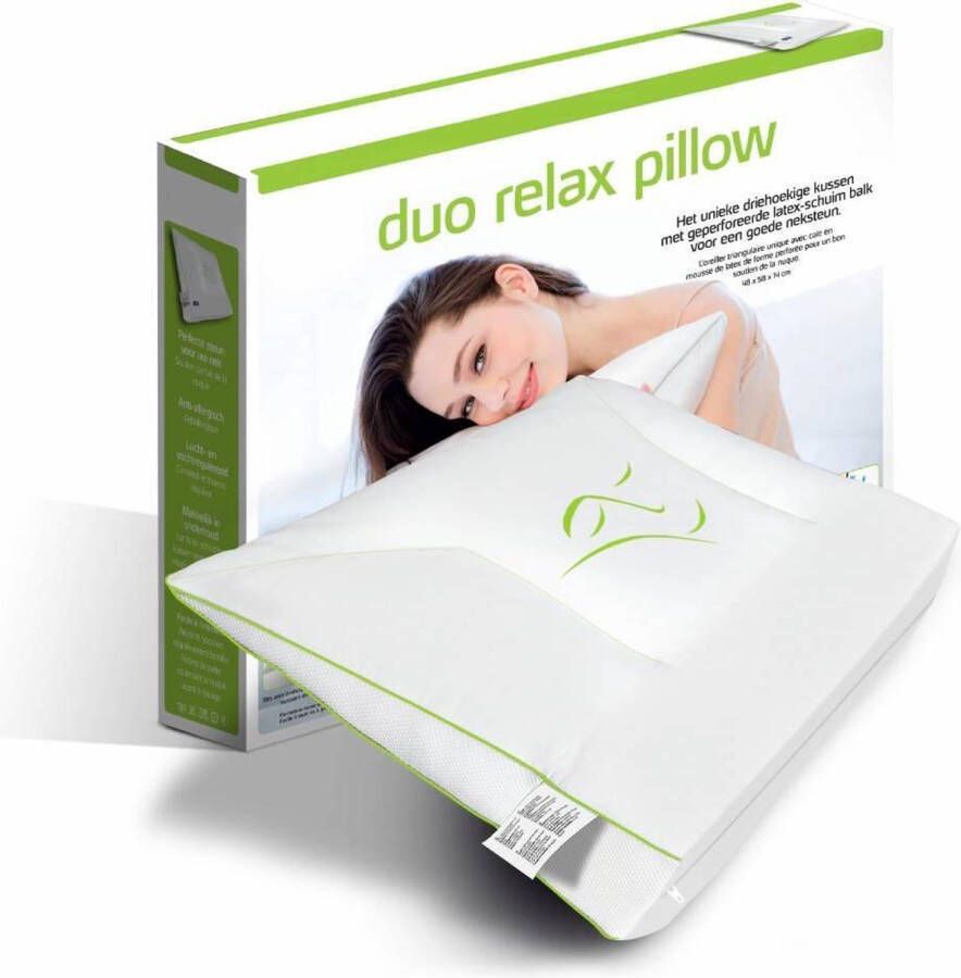Dr Fit Dr.Fit Hoofdkussen Green Duo Relax Pillow Neck Latex w Latexballs 48 x 58 cm