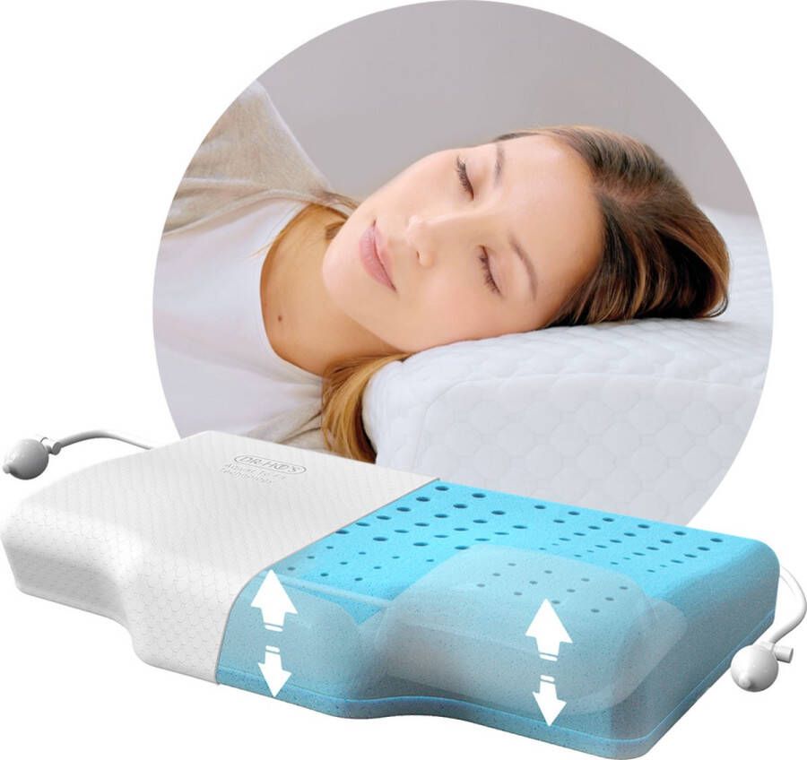 DR-HO s DR-HO'S Adjustable Pillow Queen Size 50 x 80 cm Verstelbare Hoogte Incl. Luxe Kussensloop